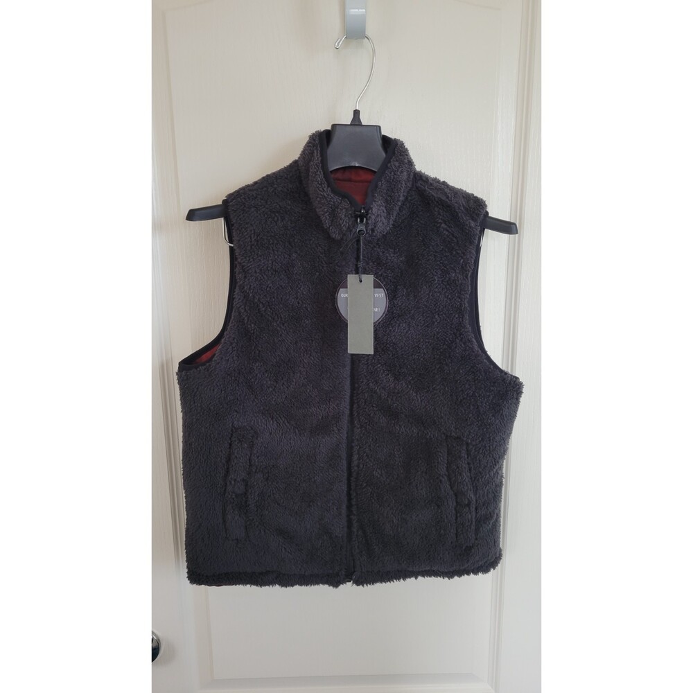 NWT Boy's Vest Puffer Reversible Buffalo David Bitton Fleece Vest Small.